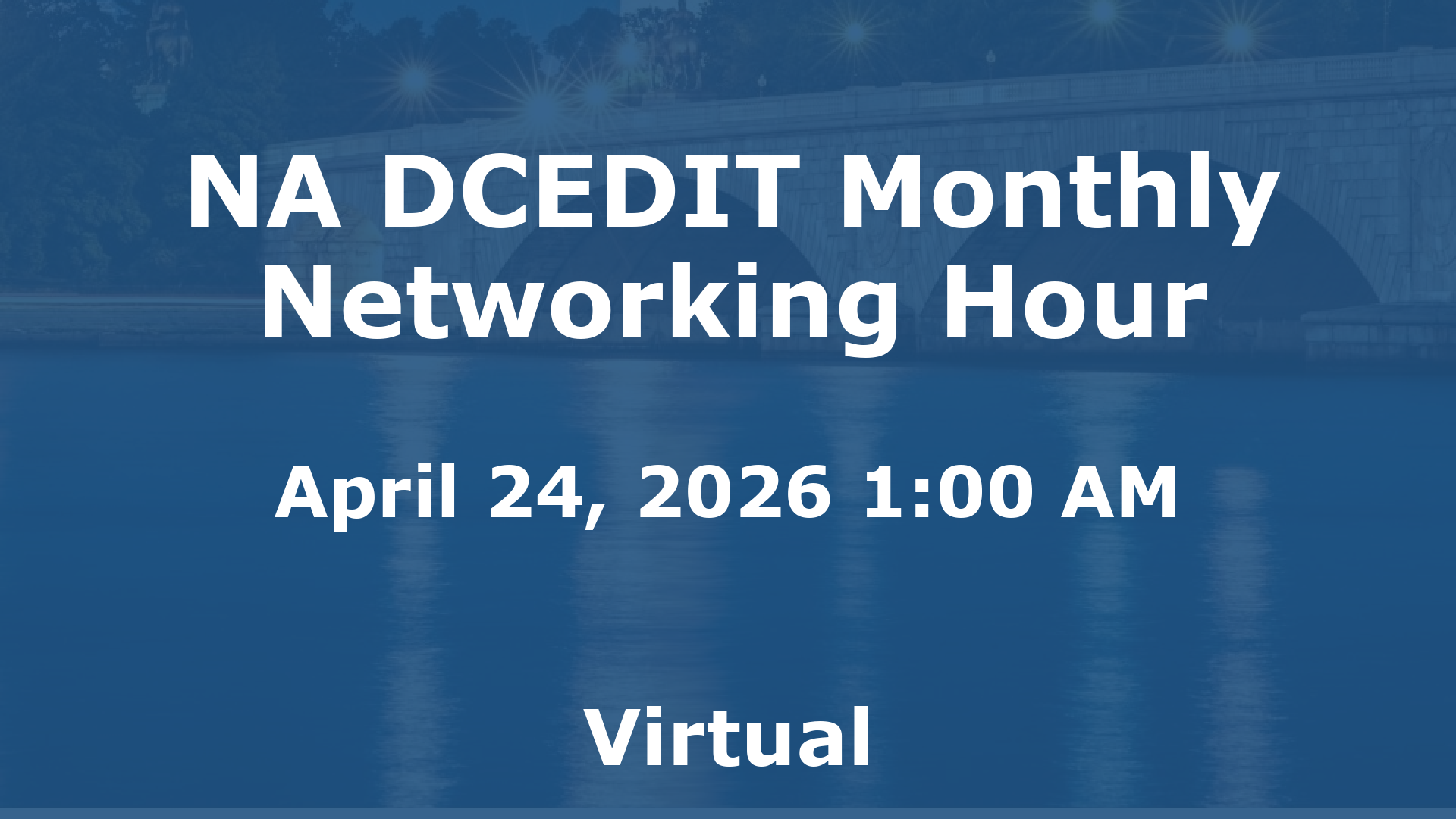 NA DCEDIT Monthly Networking Hour event image